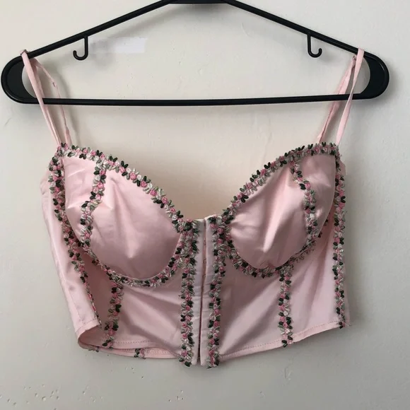 Sugar Thrillz Floral Satin Corset Top - Picture 3 of 7